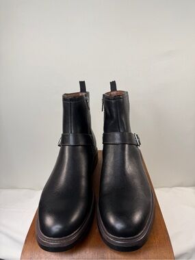 George Buckle Boots Gunner Men’s Size 11 Black Moto Chelsea Ankle Boots